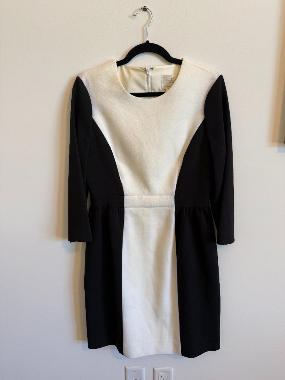 NWT Kate Spade New York "Tillie" Colorblock Dress — Black/Cream, Size 10